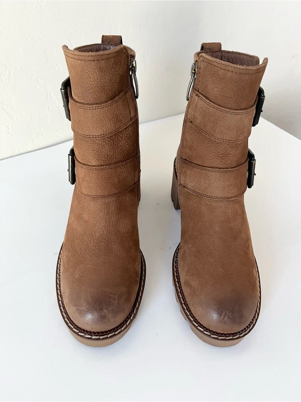 Paul Green Balboa Moto ankle Boots distressed suede leather NEW US 6